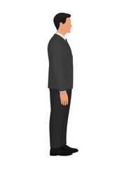 Corporate businessman standing profile view