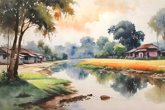 Faridpur Bangladesh Country Landscape Illustration Art