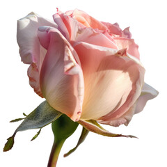 Pink rose with a single petal on a transparent or white background, available as a PNG cutout with a clipping path