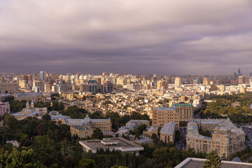 Baku. Azerbaijan.  View of the old city from the Upland Park.