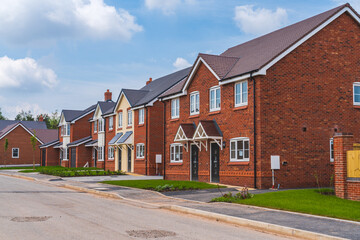 New house build in the UK, example of modern homes built in Britain
