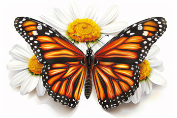 Fototapeta premium A butterfly is sitting on a flower