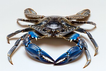 Blue crab isolated on white background,  Close up of blue crab