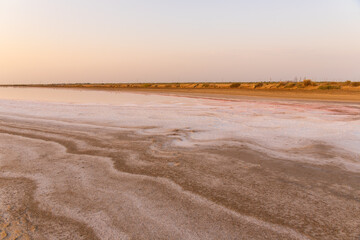 Dry salt lake. Neftchala. Azerbaijan.