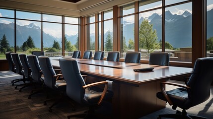 Empty conference room Generative AI