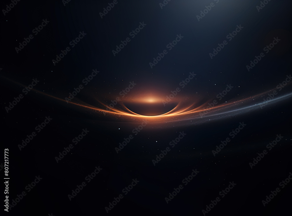 Poster light flare in the dark space. abstract background with shiny lens glare effect.