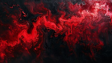 An abstract painting in red and black, exuding a dark and mysterious vibe