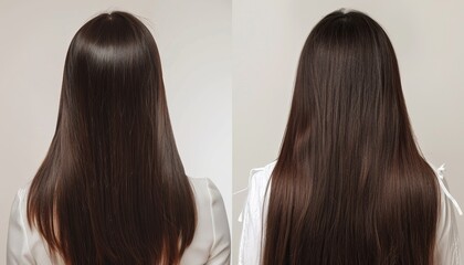 Hair care for sick cut and healthy hair improved with keratin treatment