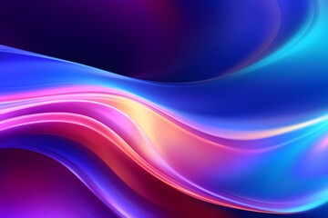 Abstract background of fluid iridescent holographic neon curved wave motion. Colorful gradient design element for backgrounds, banners, posters and wallpapers
