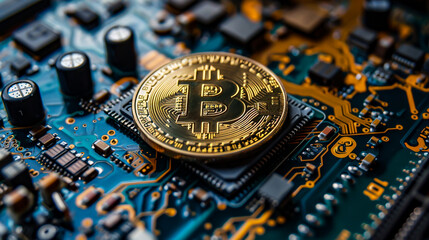 Bitcoin on Electronic Circuit Board