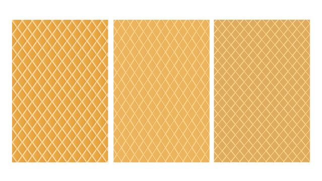 Ice Cream Cone Textures Set - Three Seamless Waffle Patterns