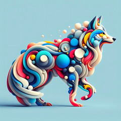 Obraz premium abstract background with a wolf