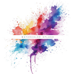 Colorful watercolor splash vector with stain texture background
