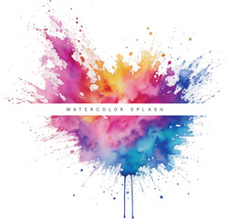 Colorful watercolor splash vector with stain texture background