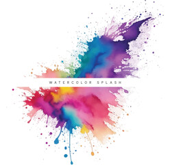 Colorful watercolor splash vector with stain texture background