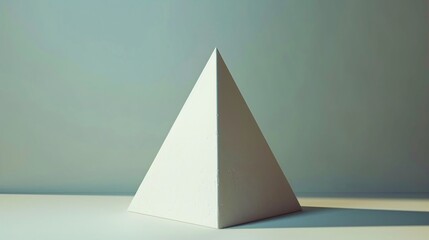 Abstract geometry in white pyramid shapes forms a background. Futuristic design presents a graphic pattern.