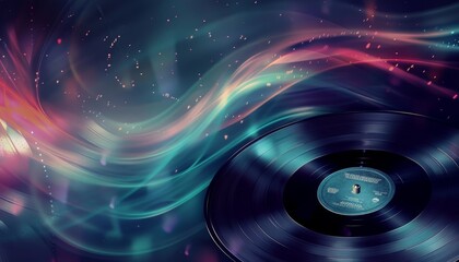 Obraz premium musical background featuring vinyl record
