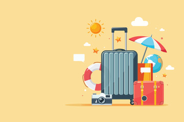 Summer holiday vacation. flat design isolated Vector illustration