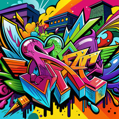 Colorful urban graffiti art backgrounds for youth culture themes or creative arts projects.