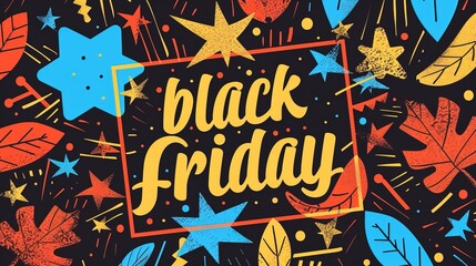 Fototapeta premium A vibrant and colorful Black Friday banner with a festive and celebratory design