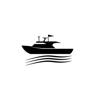 black boat sailing on water clip art preview