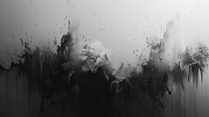 An abstract masterpiece: a charcoal color splash background, captivating in its monochrome elegance. It serves as a striking black and white wallpaper.