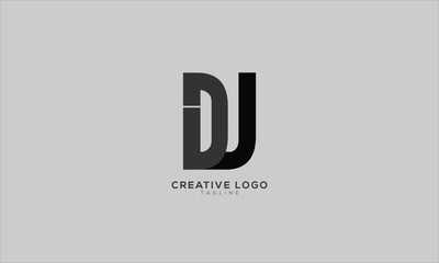 DJ Abstract initial monogram letter alphabet logo design