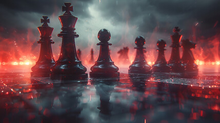 Epic Illustration of Chess Game Concept ,
Photograph of chess
