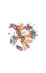 Red Plant Background White Vector. Foliage Drawn Set. Golden Leaf. Gold Leaves Forest. Decorative Frame.