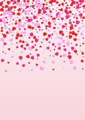 Pinkish Confetti Background Pink Vector. Abstract Illustration Heart. Purple Wallpaper Texture. Red Heart Banner Frame. Lilac Paper Backdrop.