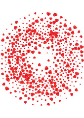 Red Confetti Background White Vector. Present Illustration Heart. Violet Blank Texture. Pink Confetti Drop Pattern. Tender Day Frame.