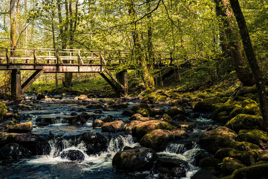Wandern in Deutschland, Westerwald, Holzbachschlucht, Wasserfall