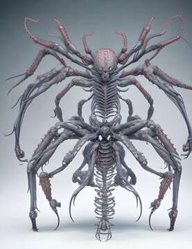 Monster, horror, fictional creature, long legs, big monster, bloody monster, scary monster