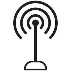 Antenna tower icon in flat style. Broadcasting vector illustration on white isolated background. Wifi business concept.