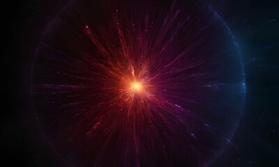 Fototapeta premium Dark themed abstract background with rays of light in different colors. 3d Wallpaper with blank space