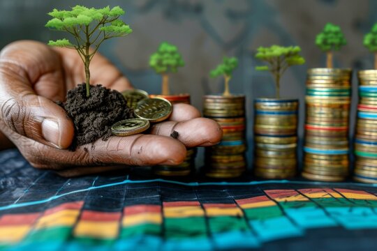 Celebrating Nelson Mandela International Day: Education, Growth, and Human Rights Symbolized in a Vibrant Image of Coins and Saplings