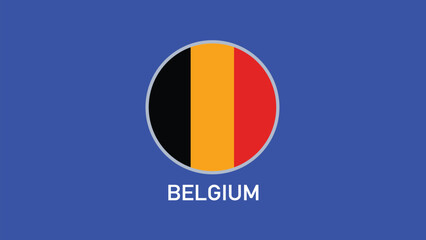Fototapeta premium Belgium Flag Emblem Teams European Nations 2024 Abstract Countries European Germany Football Symbol Logo Design Vector Illustration