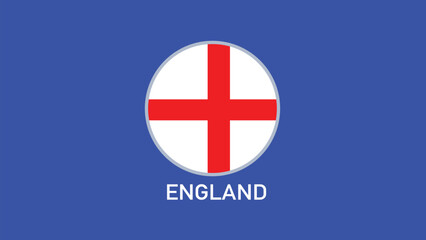 Obraz premium England Flag Emblem Teams European Nations 2024 Abstract Countries European Germany Football Symbol Logo Design Vector Illustration