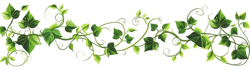 green vines isolated on white background