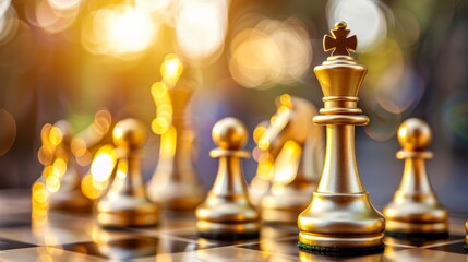 Chess board game concept for leadership and teamwork to strategy, business success concept, business competition planing teamwork strategic concept. hyper realistic 