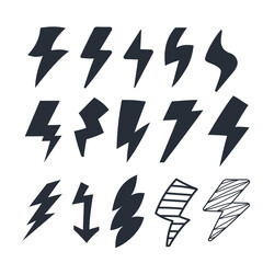 Lightning bolt flash icon Set. Thunderbolt, Flash symbol