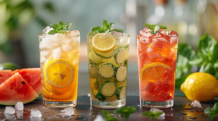 refreshing drinks lemonade iced tea watermelon infusion