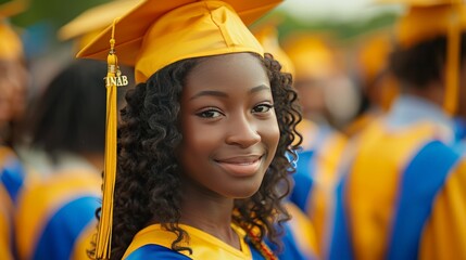 Joven mujer en su graduación