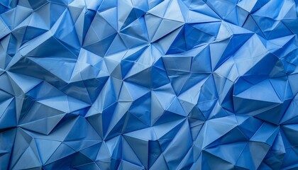 Obraz premium Seamless texture of origami paper with blue folds