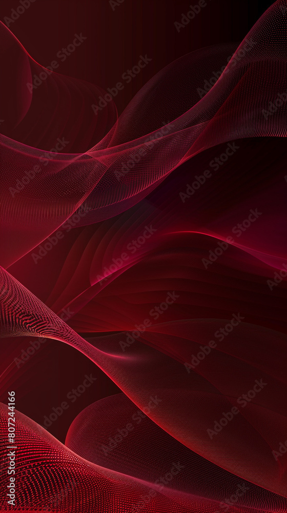 Wall mural dynamic abstract design with smooth gradient mesh from maroon to crimson sleek wallpaper