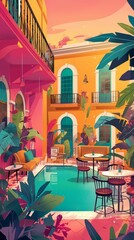 Obraz premium An art deco cocktail lounge where drinks are inspired by 1920s celebrities