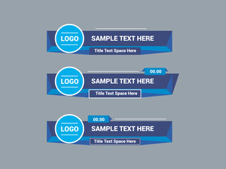 Vector Lower Third for Television News Bar Design Template, Lower Third News and Video Bars Set