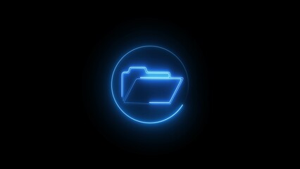 Neon laptop sign icon illustration on black background.
