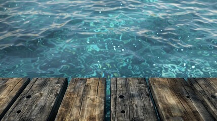 Fototapeta premium Wooden harbor docks top with copy space. Harbor background hyper realistic 