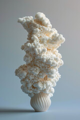Cloud Foam Vase on Gradient Background